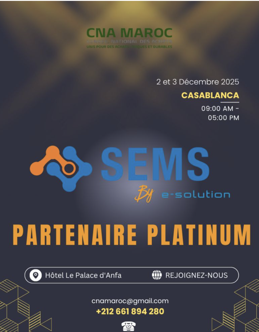 Académies des Achats Casablanca 2025: SEMS Platin-Partner